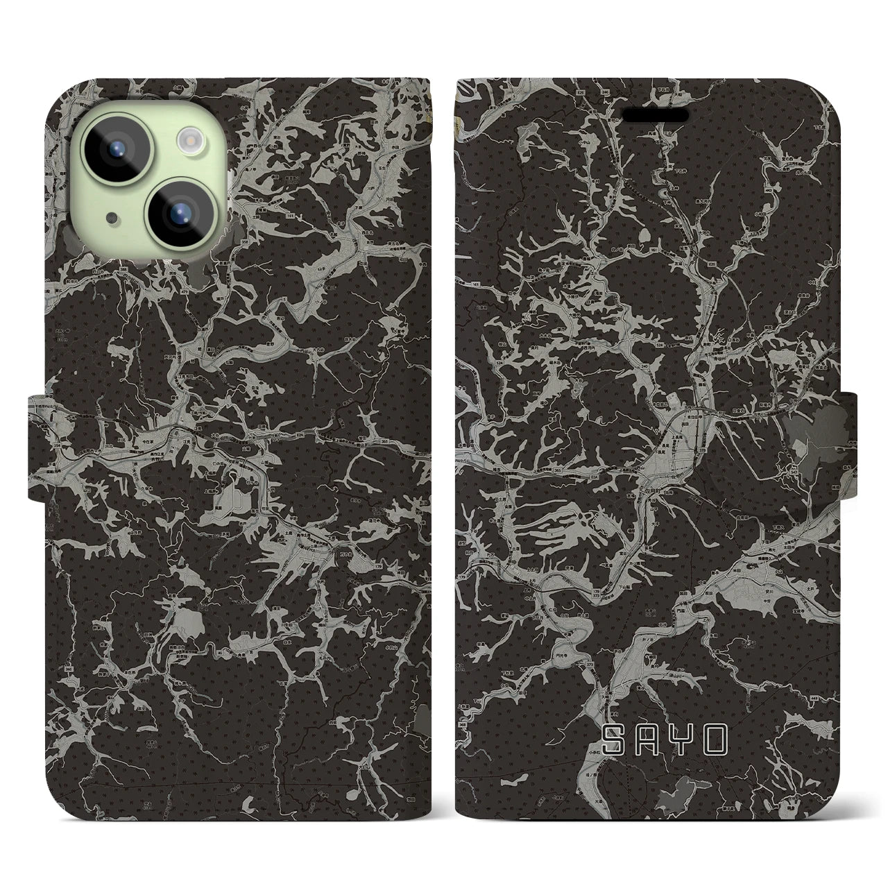 【佐用(兵庫県)】地図柄iPhoneケース(手帳タイプ)