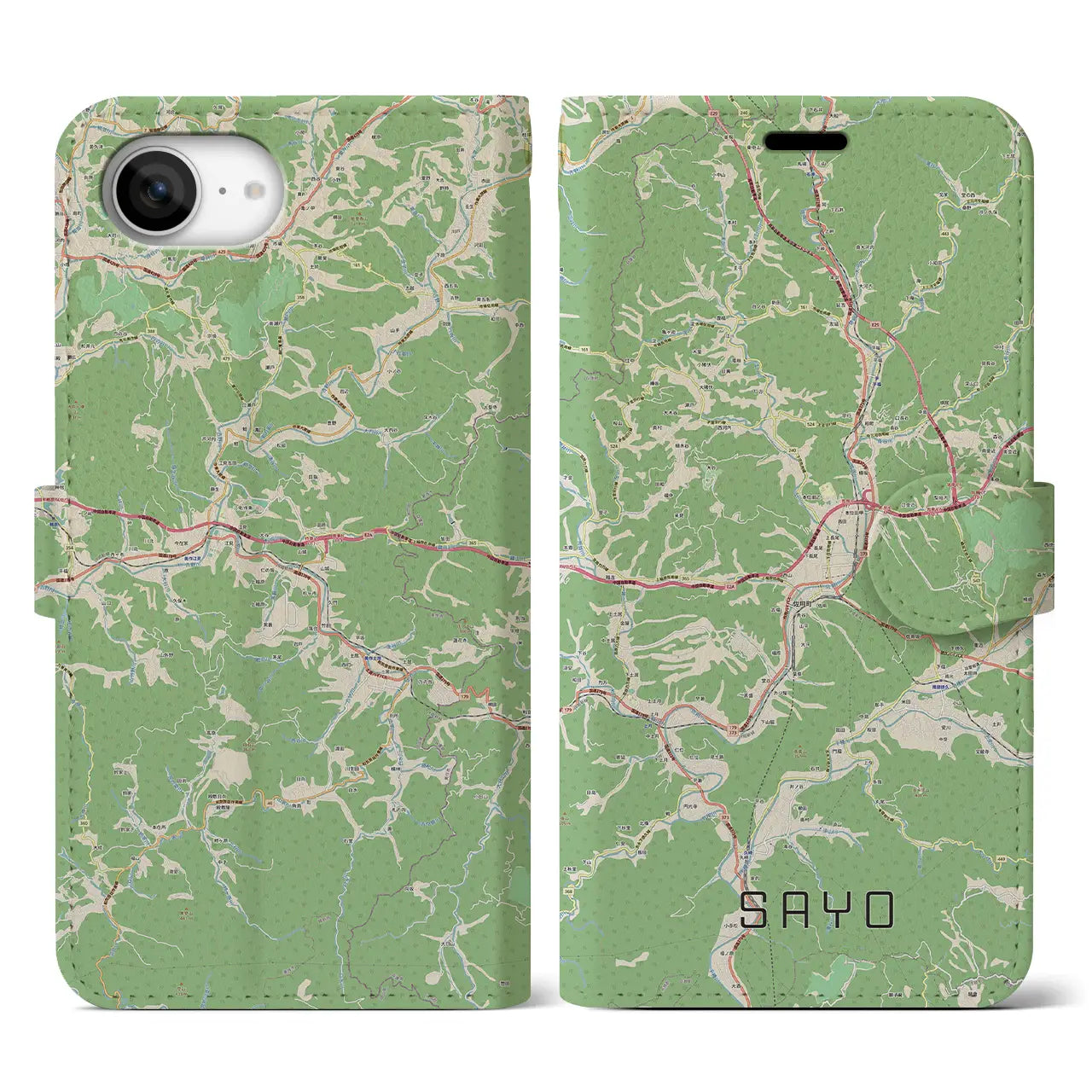 【佐用(兵庫県)】地図柄iPhoneケース(手帳タイプ)