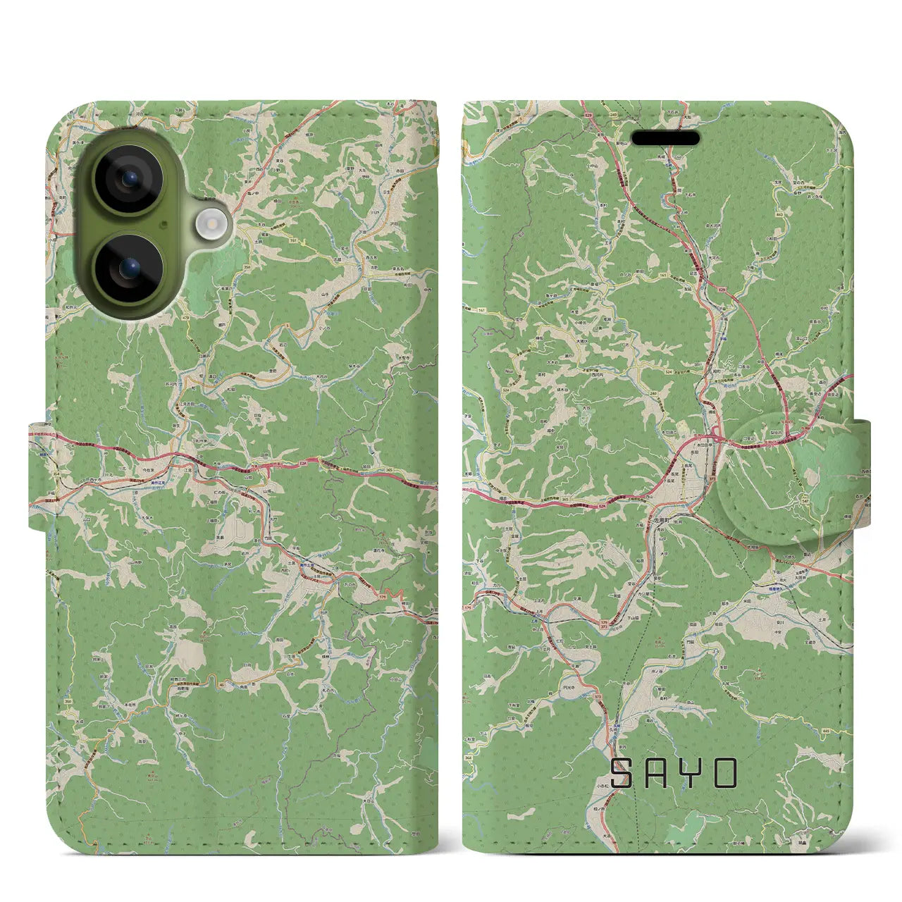 【佐用(兵庫県)】地図柄iPhoneケース(手帳タイプ)