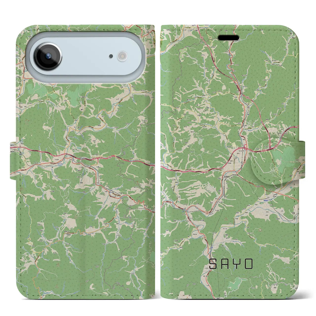 【佐用(兵庫県)】地図柄iPhoneケース(手帳タイプ)
