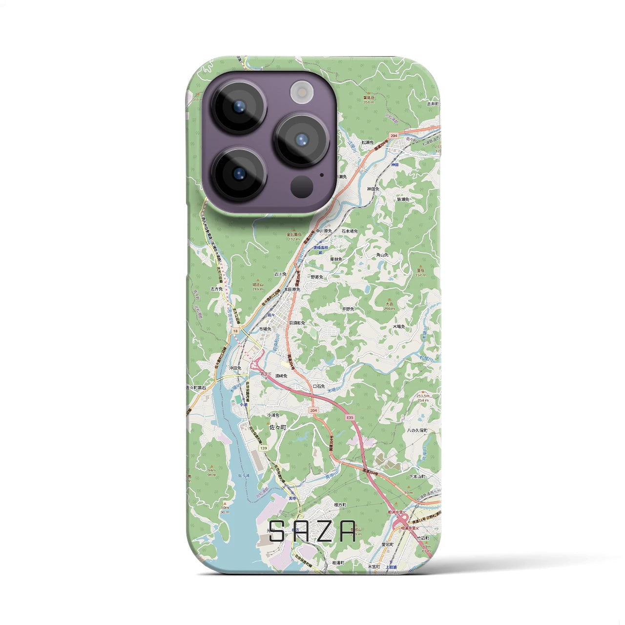【佐々(長崎県)】地図柄iPhoneケース(バックカバータイプ)
