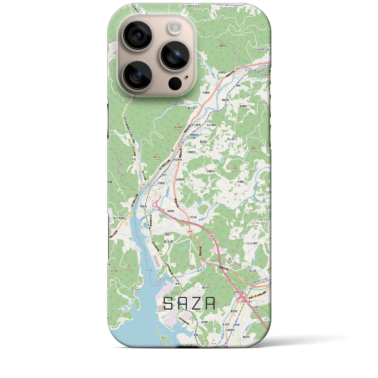 【佐々(長崎県)】地図柄iPhoneケース(バックカバータイプ)