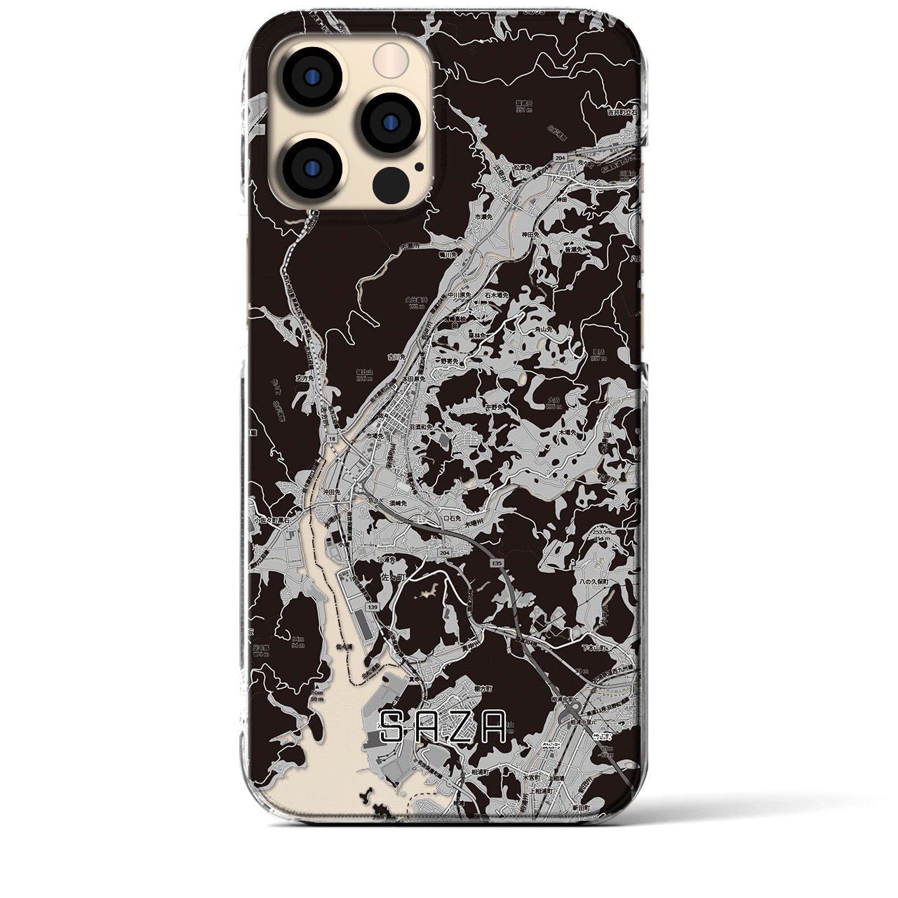 【佐々(長崎県)】地図柄iPhoneケース(クリアタイプ)