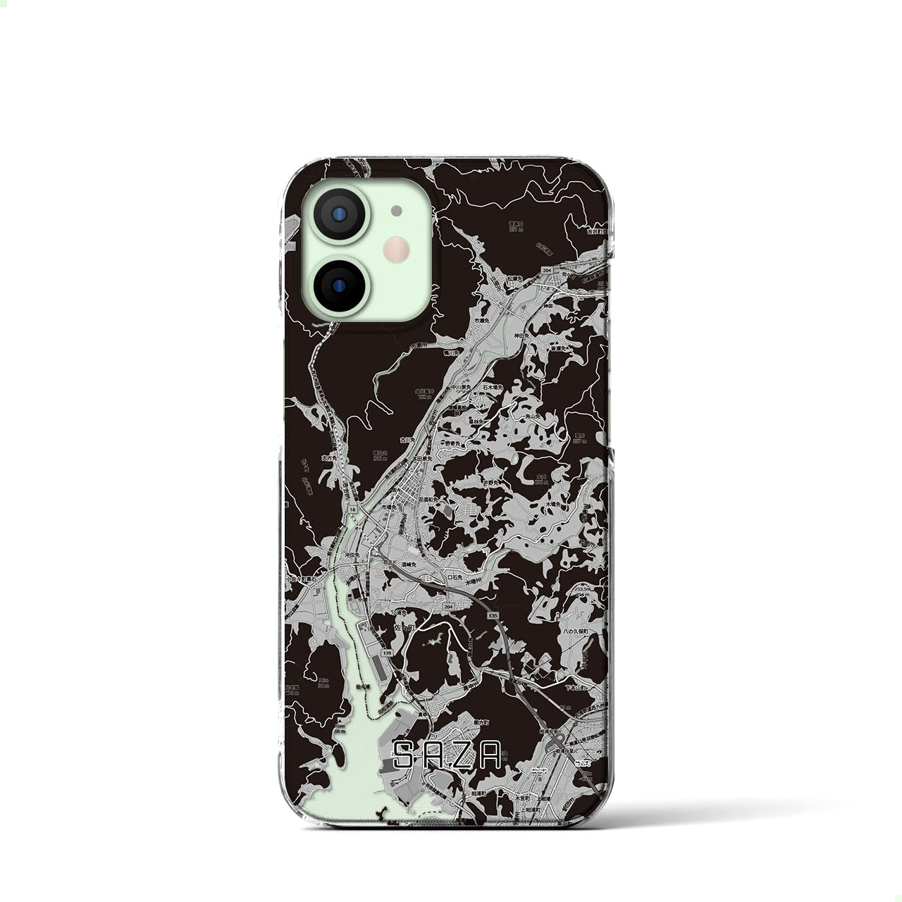 【佐々(長崎県)】地図柄iPhoneケース(クリアタイプ)