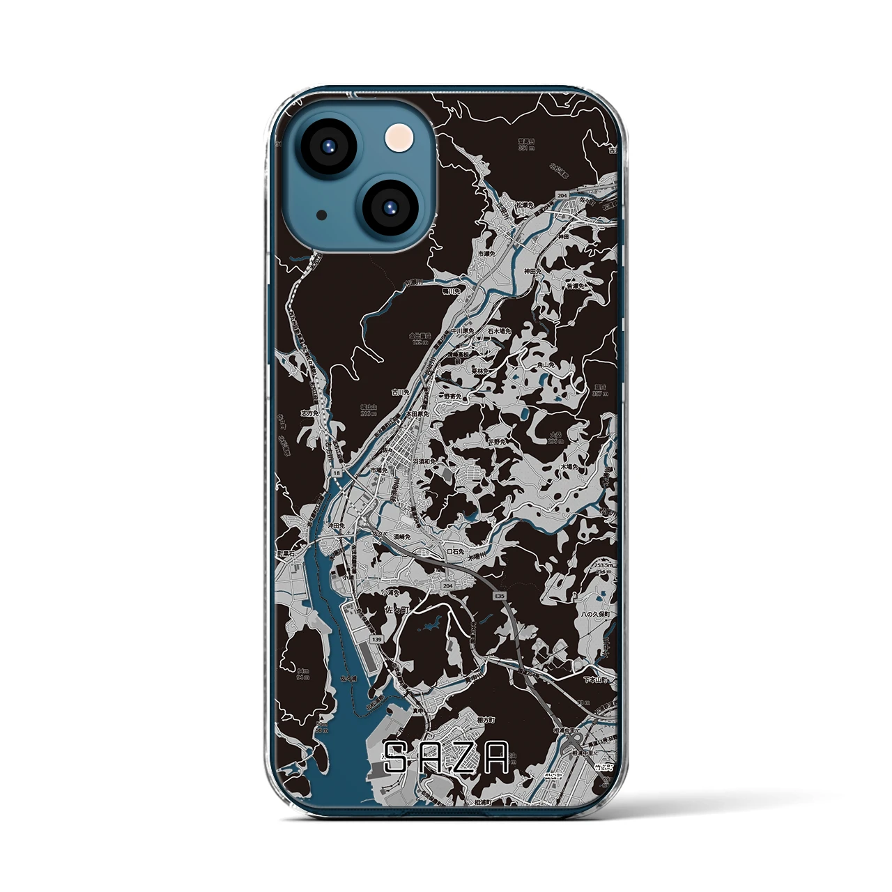 【佐々(長崎県)】地図柄iPhoneケース(クリアタイプ)