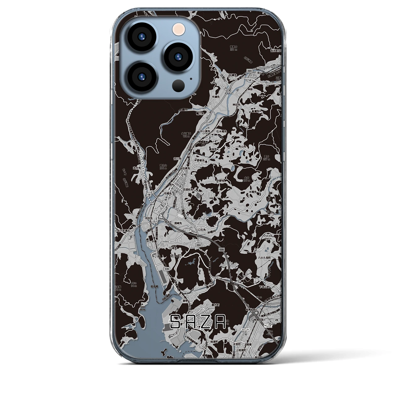 【佐々(長崎県)】地図柄iPhoneケース(クリアタイプ)