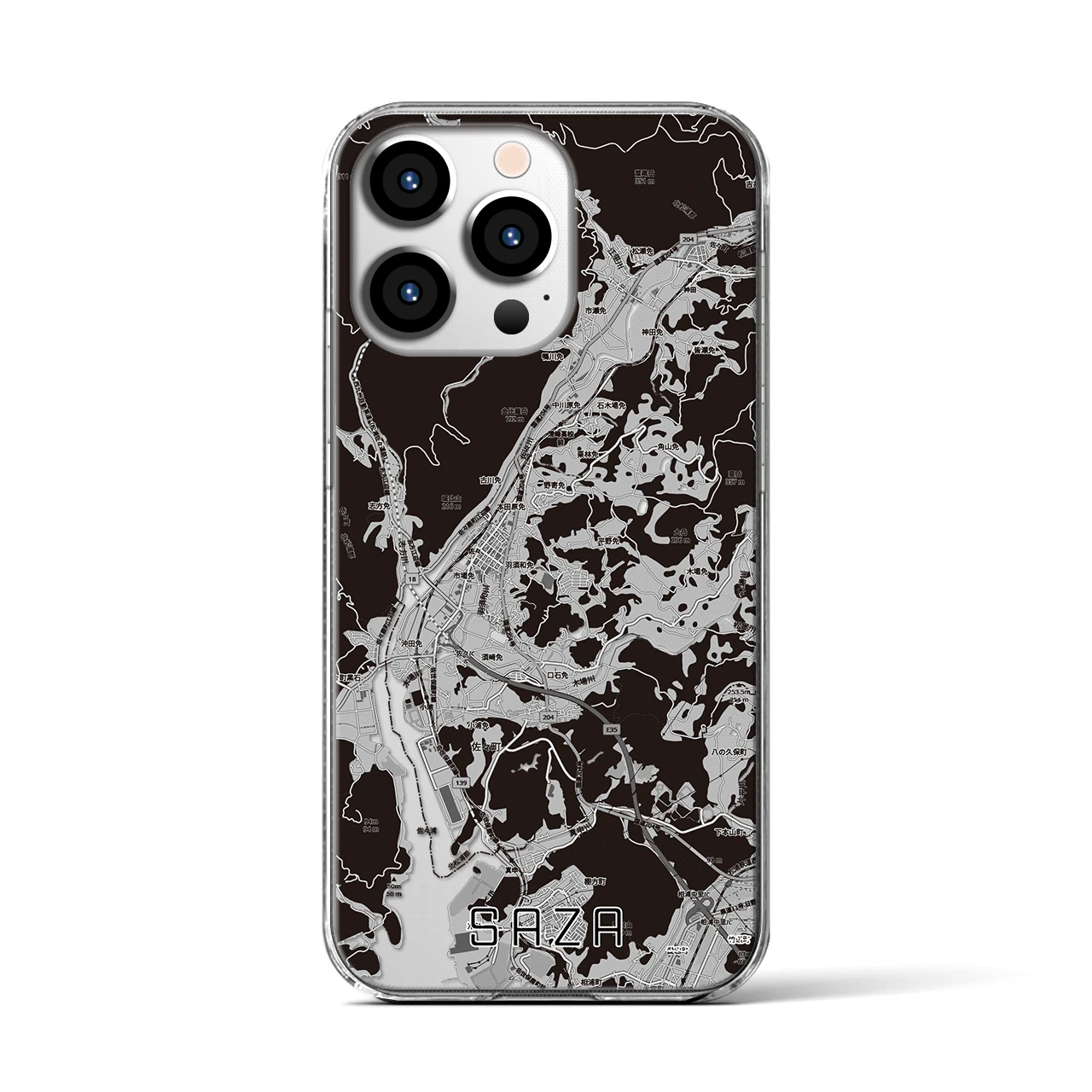 【佐々(長崎県)】地図柄iPhoneケース(クリアタイプ)