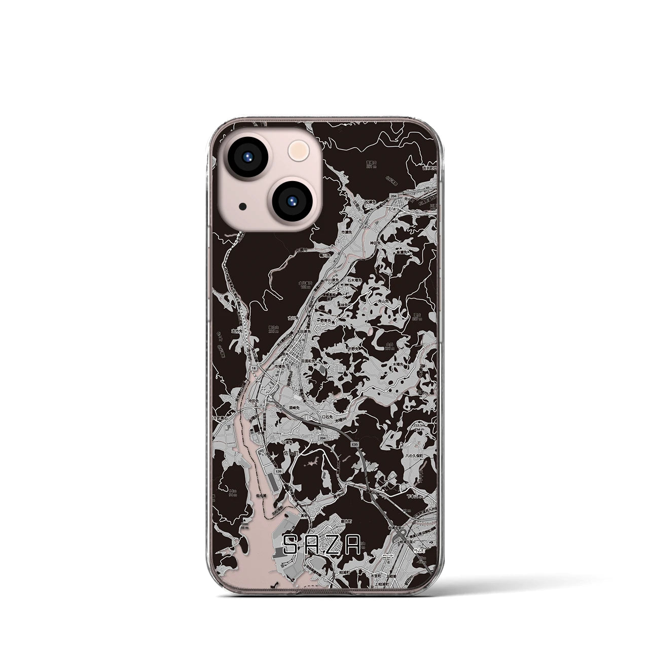 【佐々(長崎県)】地図柄iPhoneケース(クリアタイプ)
