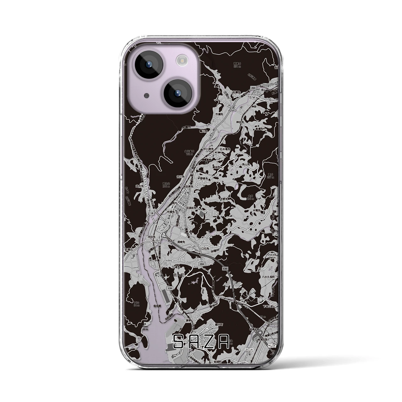 【佐々(長崎県)】地図柄iPhoneケース(クリアタイプ)