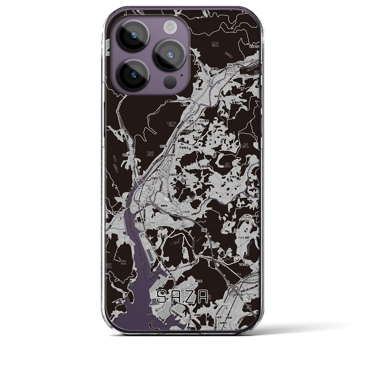 【佐々(長崎県)】地図柄iPhoneケース(クリアタイプ)