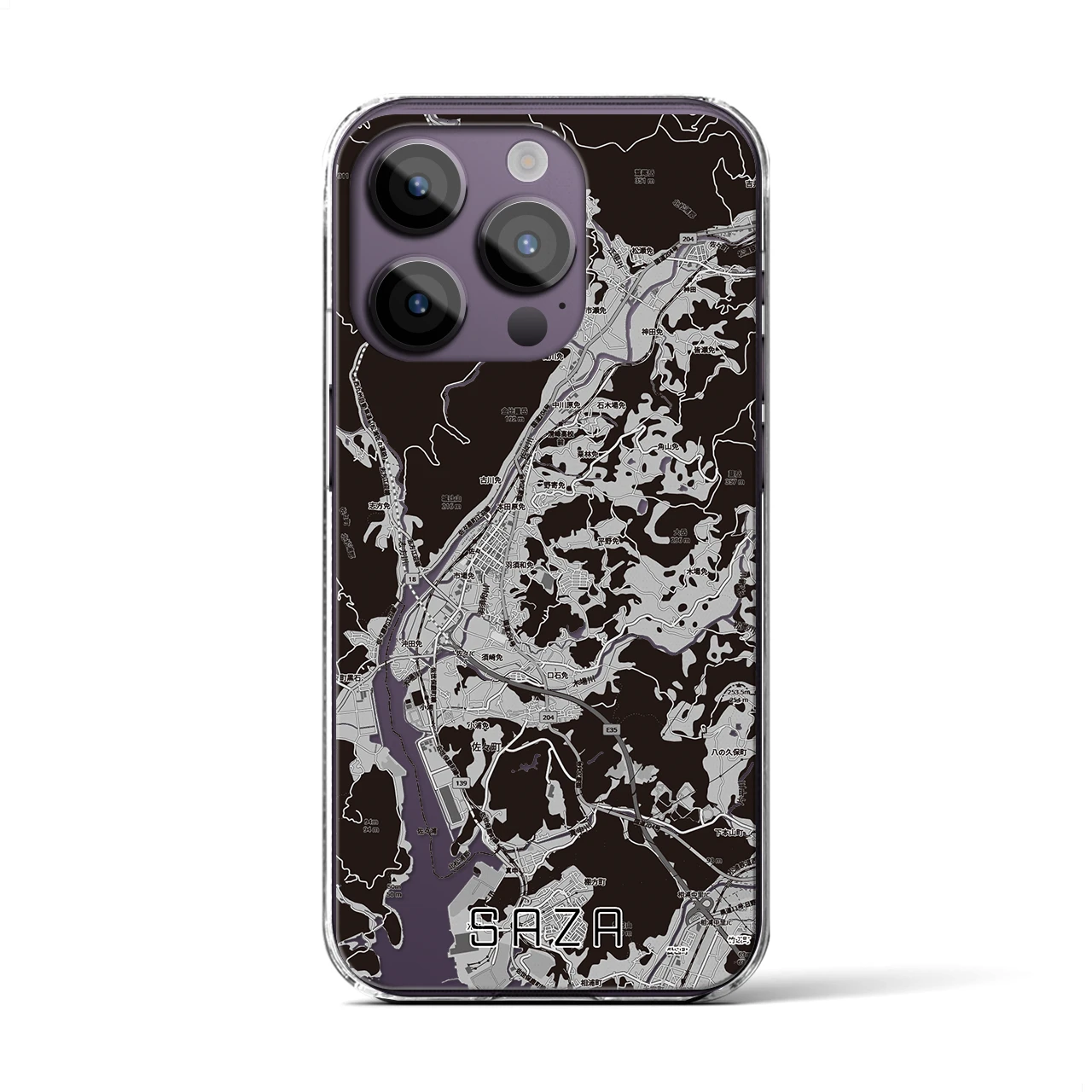 【佐々(長崎県)】地図柄iPhoneケース(クリアタイプ)