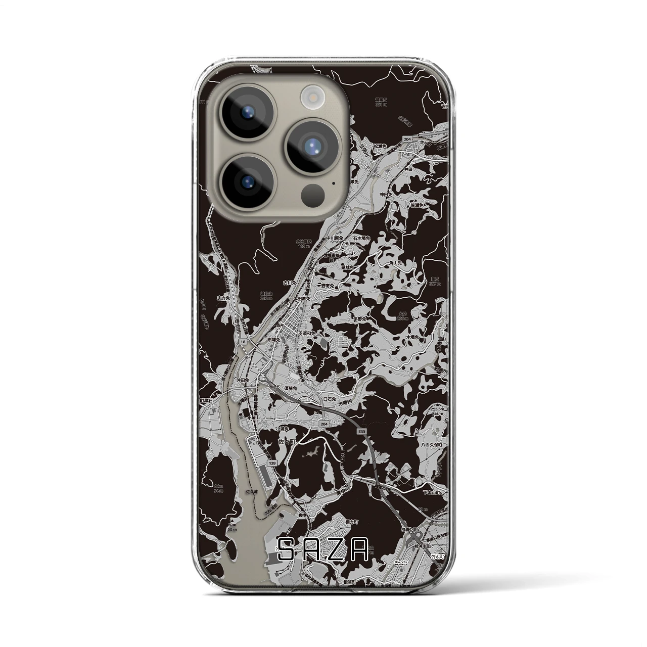 【佐々(長崎県)】地図柄iPhoneケース(クリアタイプ)