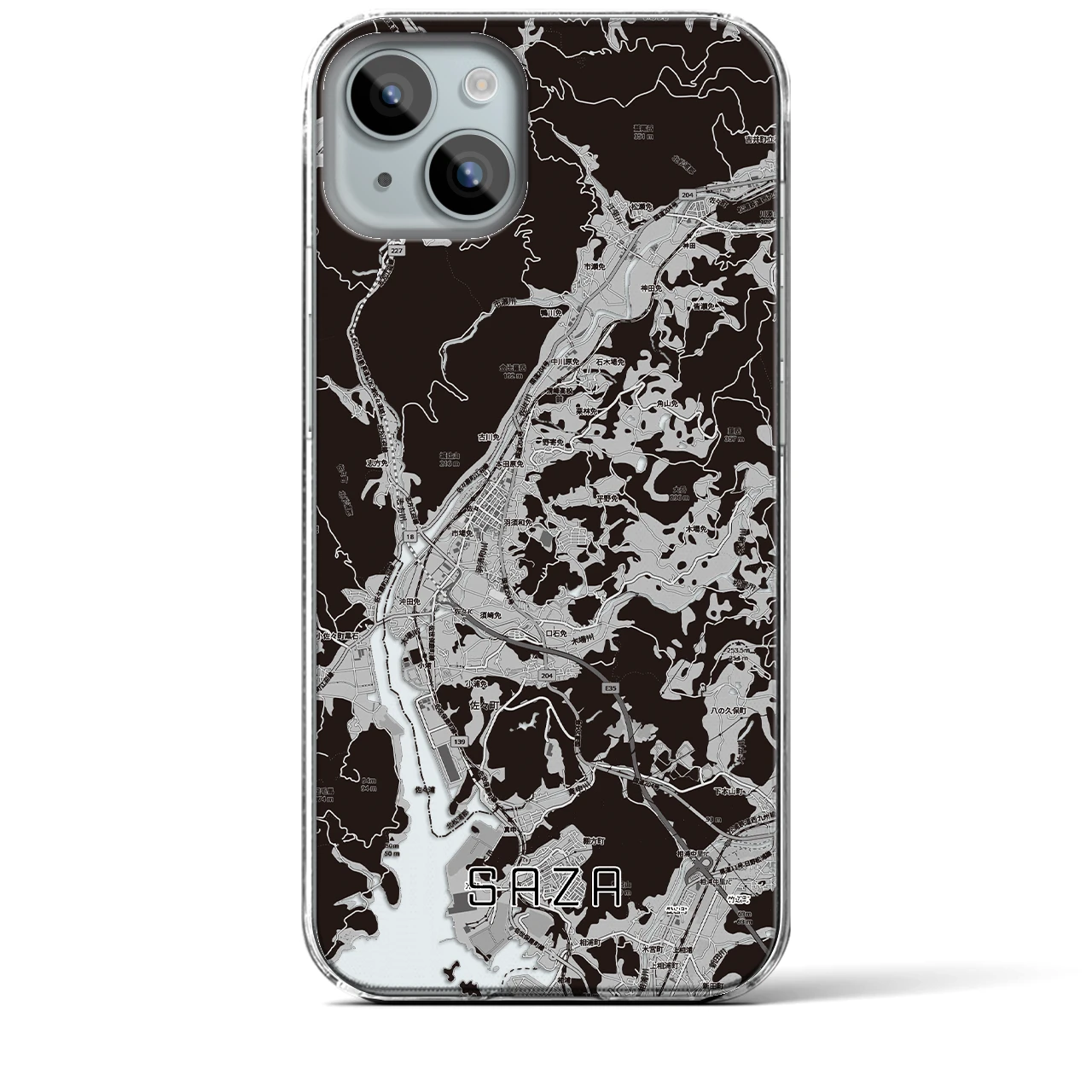 【佐々(長崎県)】地図柄iPhoneケース(クリアタイプ)