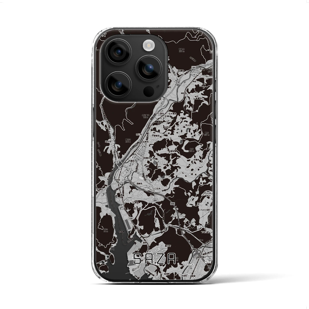 【佐々(長崎県)】地図柄iPhoneケース(クリアタイプ)