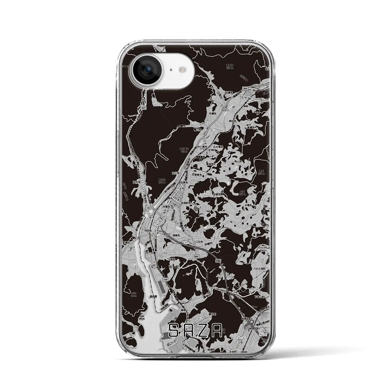 【佐々(長崎県)】地図柄iPhoneケース(クリアタイプ)