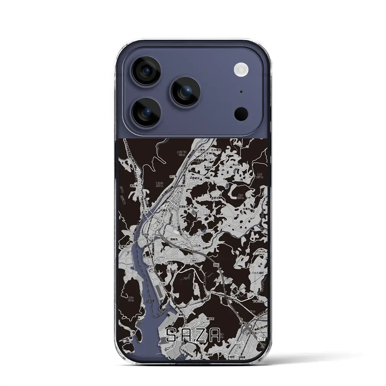 【佐々(長崎県)】地図柄iPhoneケース(クリアタイプ)