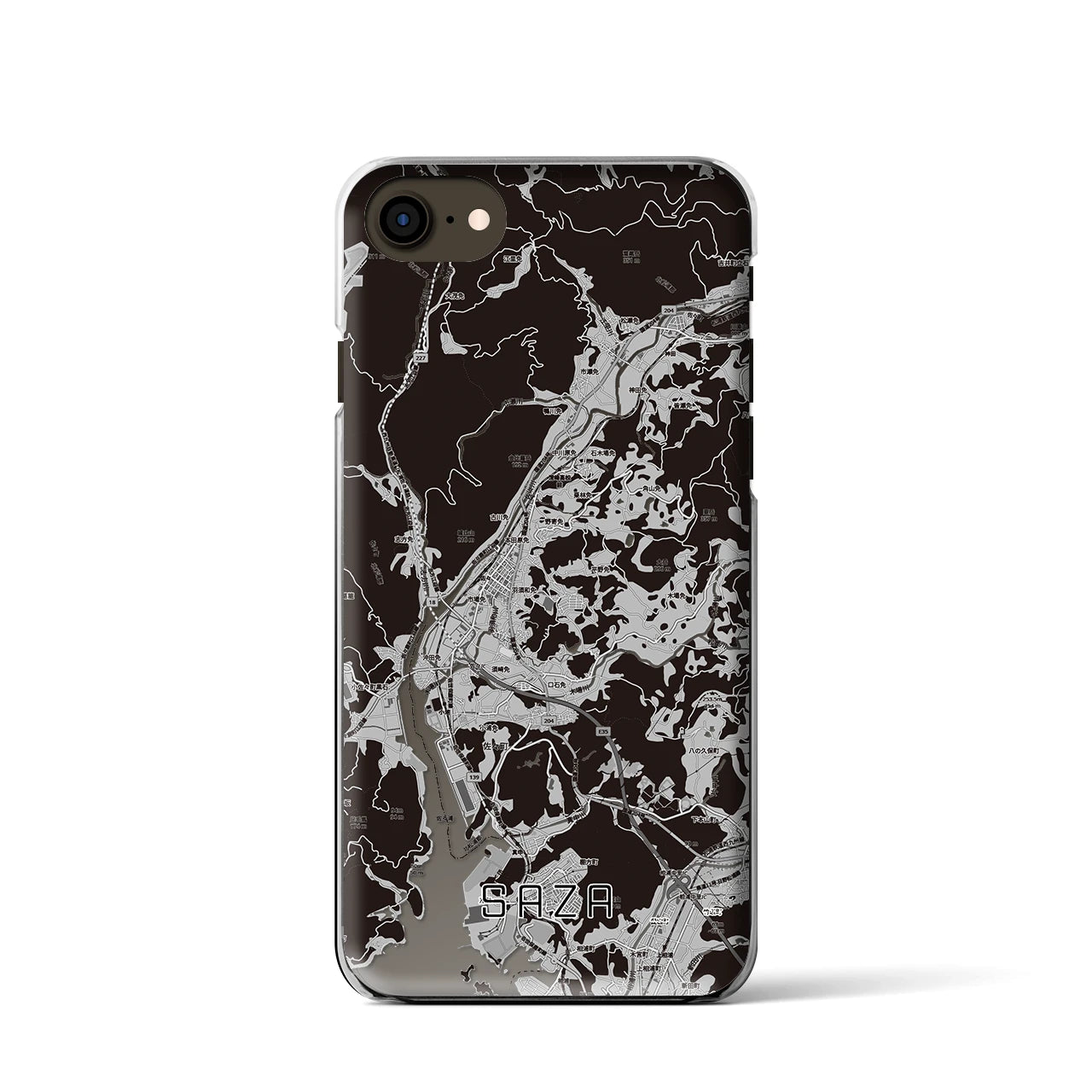 【佐々(長崎県)】地図柄iPhoneケース(クリアタイプ)