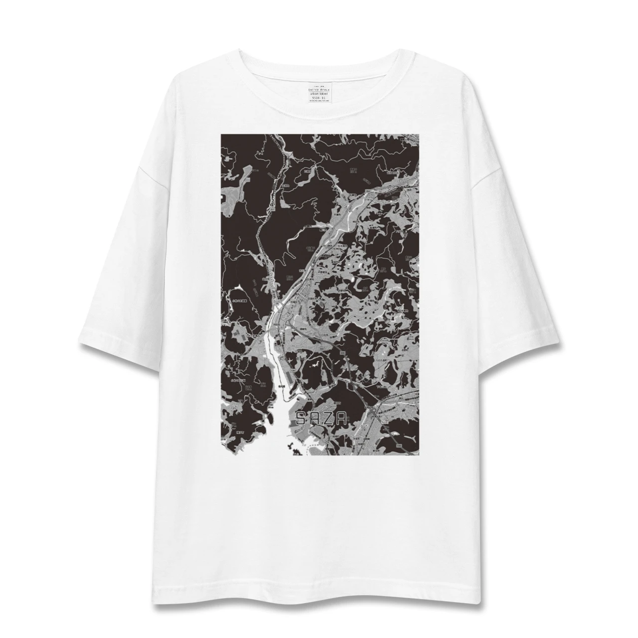【佐々(長崎県)】地図柄ビッグシルエットTシャツ