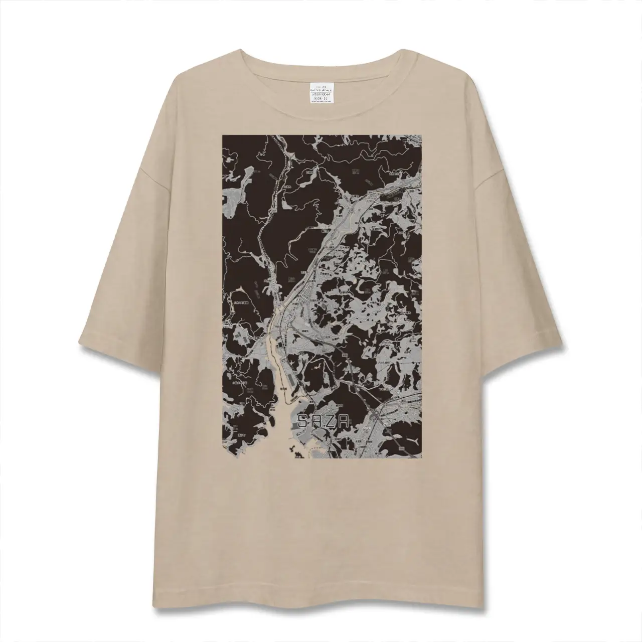 【佐々(長崎県)】地図柄ビッグシルエットTシャツ