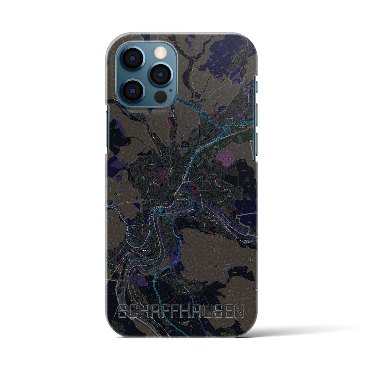 【シャフハウゼン(スイス)】地図柄iPhoneケース(バックカバータイプ)