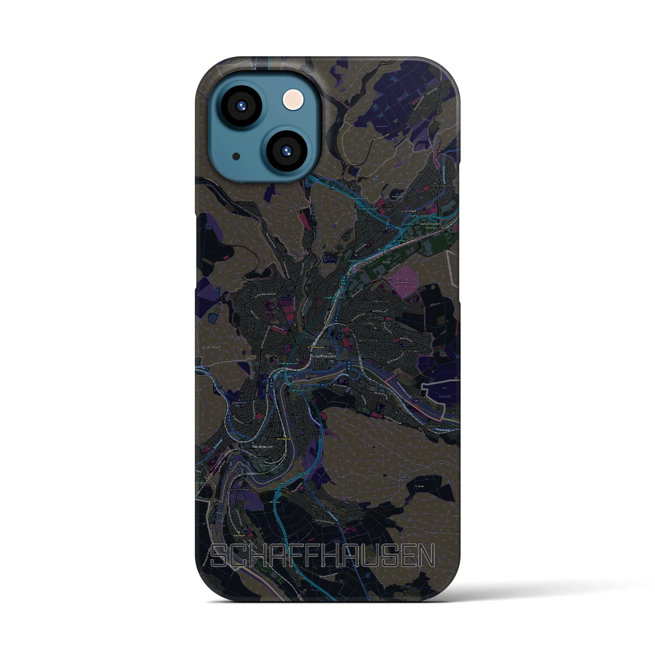 【シャフハウゼン(スイス)】地図柄iPhoneケース(バックカバータイプ)