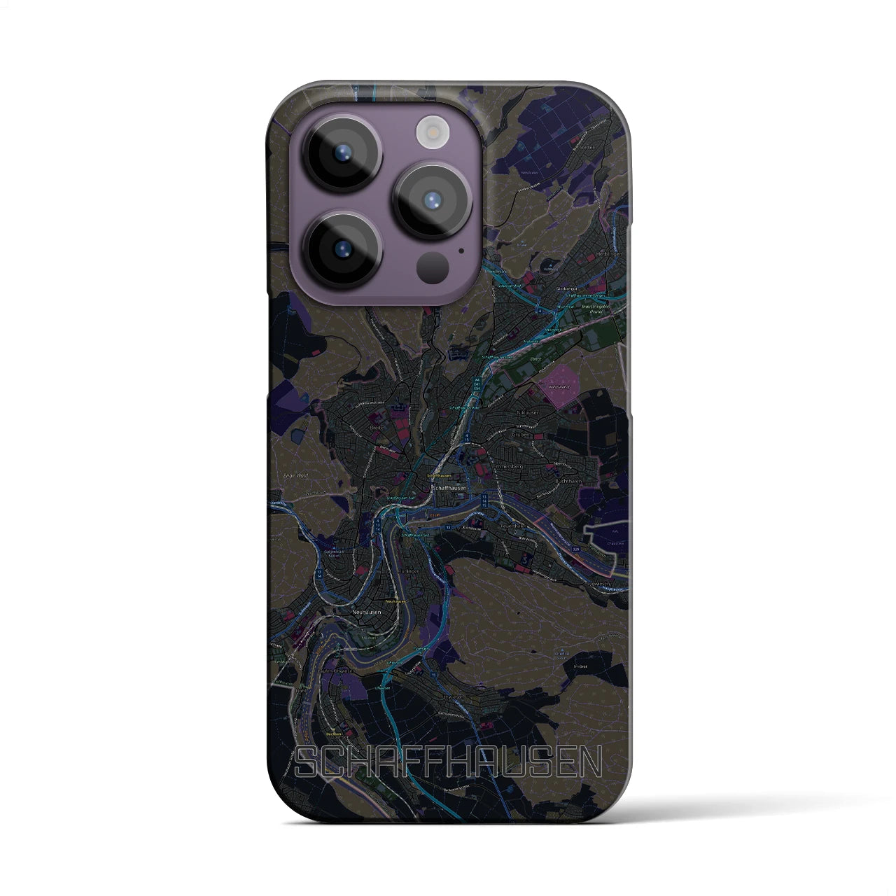 【シャフハウゼン(スイス)】地図柄iPhoneケース(バックカバータイプ)