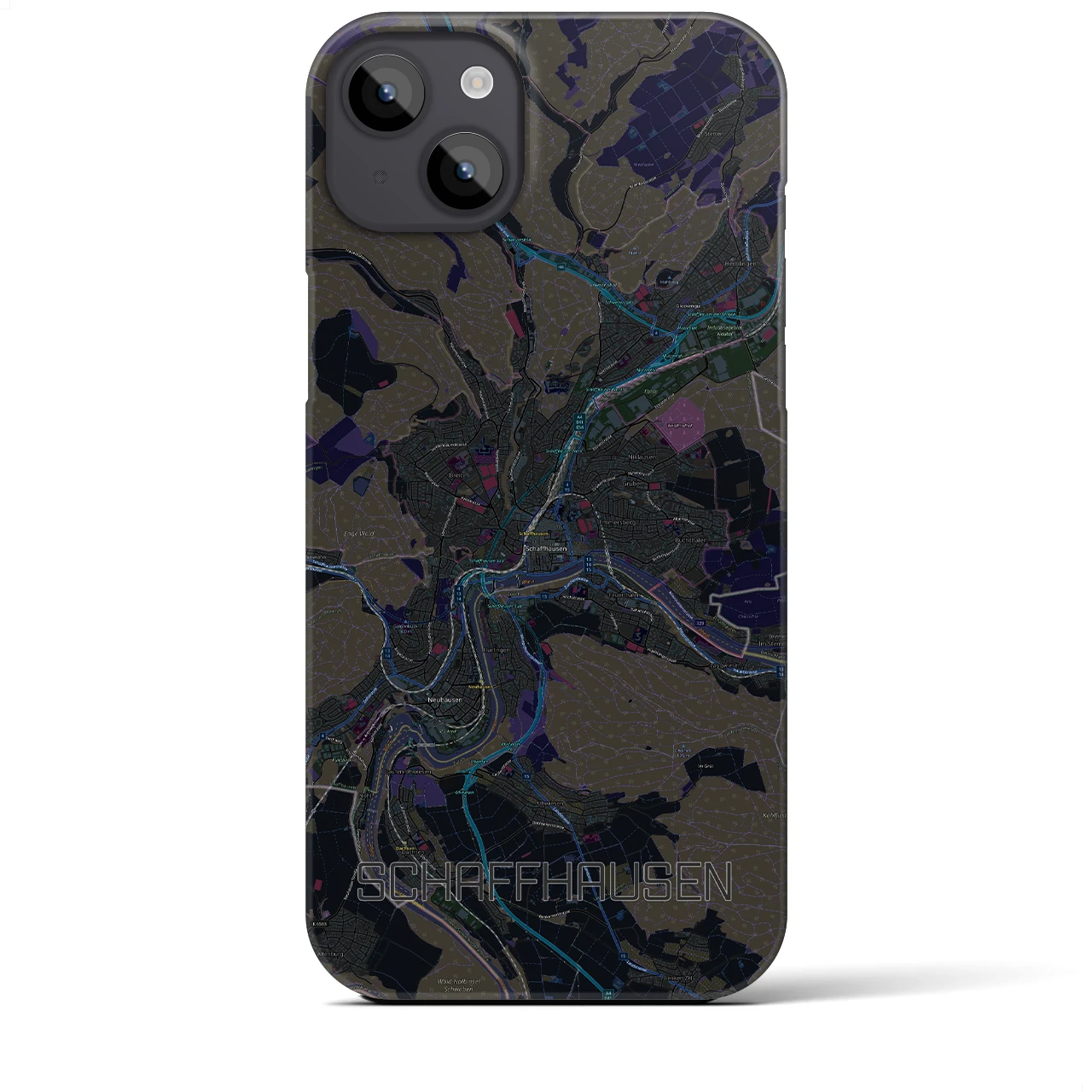 【シャフハウゼン(スイス)】地図柄iPhoneケース(バックカバータイプ)