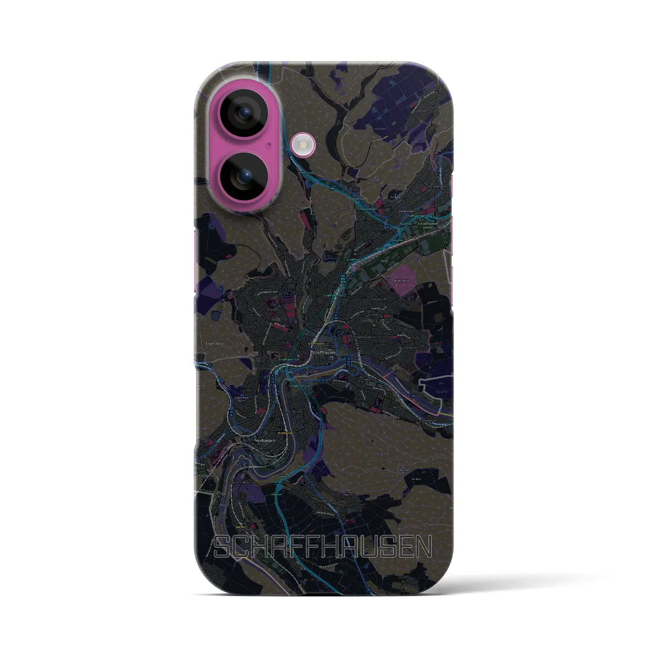 【シャフハウゼン(スイス)】地図柄iPhoneケース(バックカバータイプ)