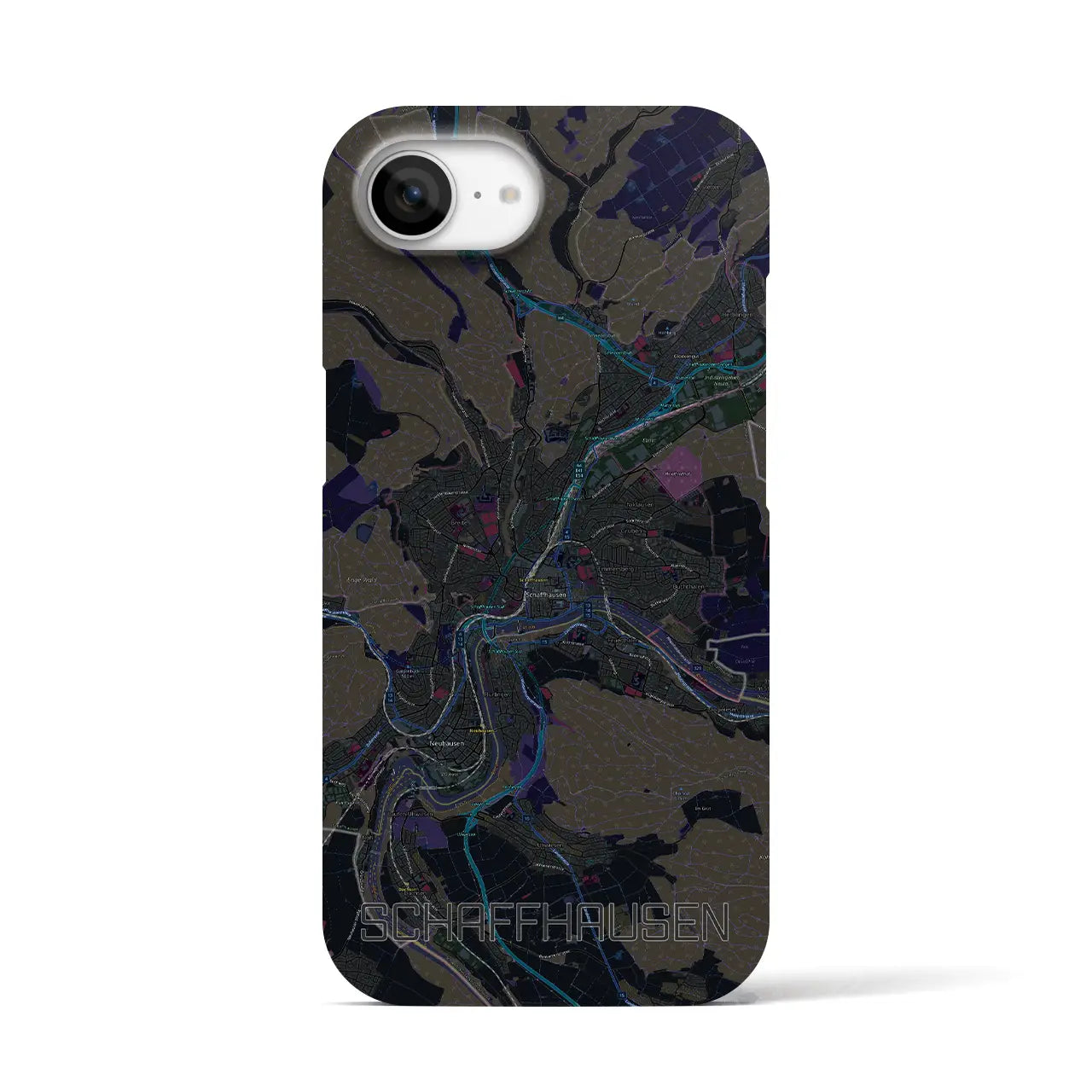 【シャフハウゼン(スイス)】地図柄iPhoneケース(バックカバータイプ)