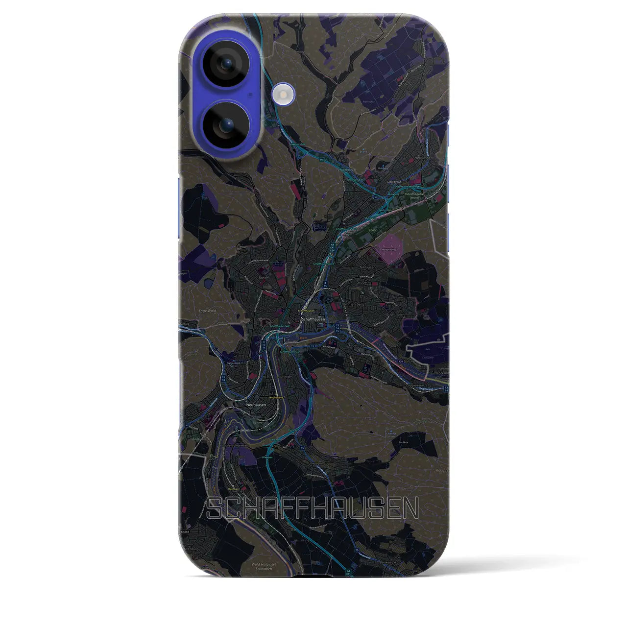 【シャフハウゼン(スイス)】地図柄iPhoneケース(バックカバータイプ)