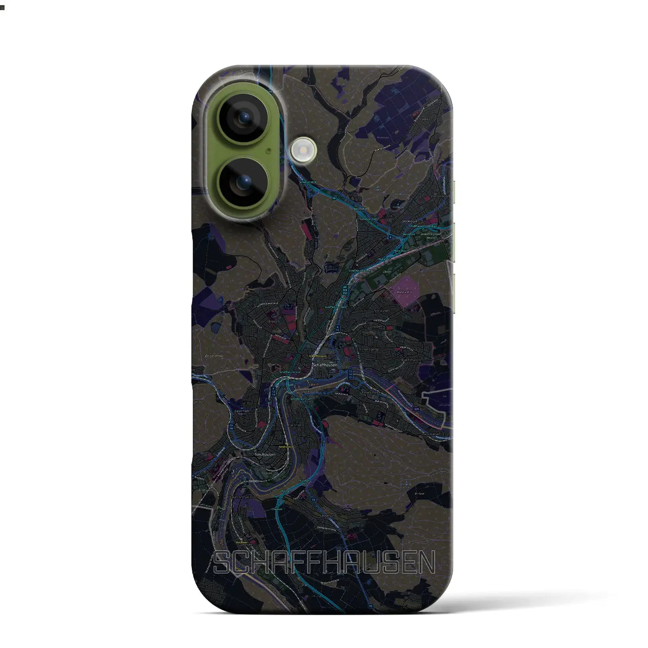 【シャフハウゼン(スイス)】地図柄iPhoneケース(バックカバータイプ)