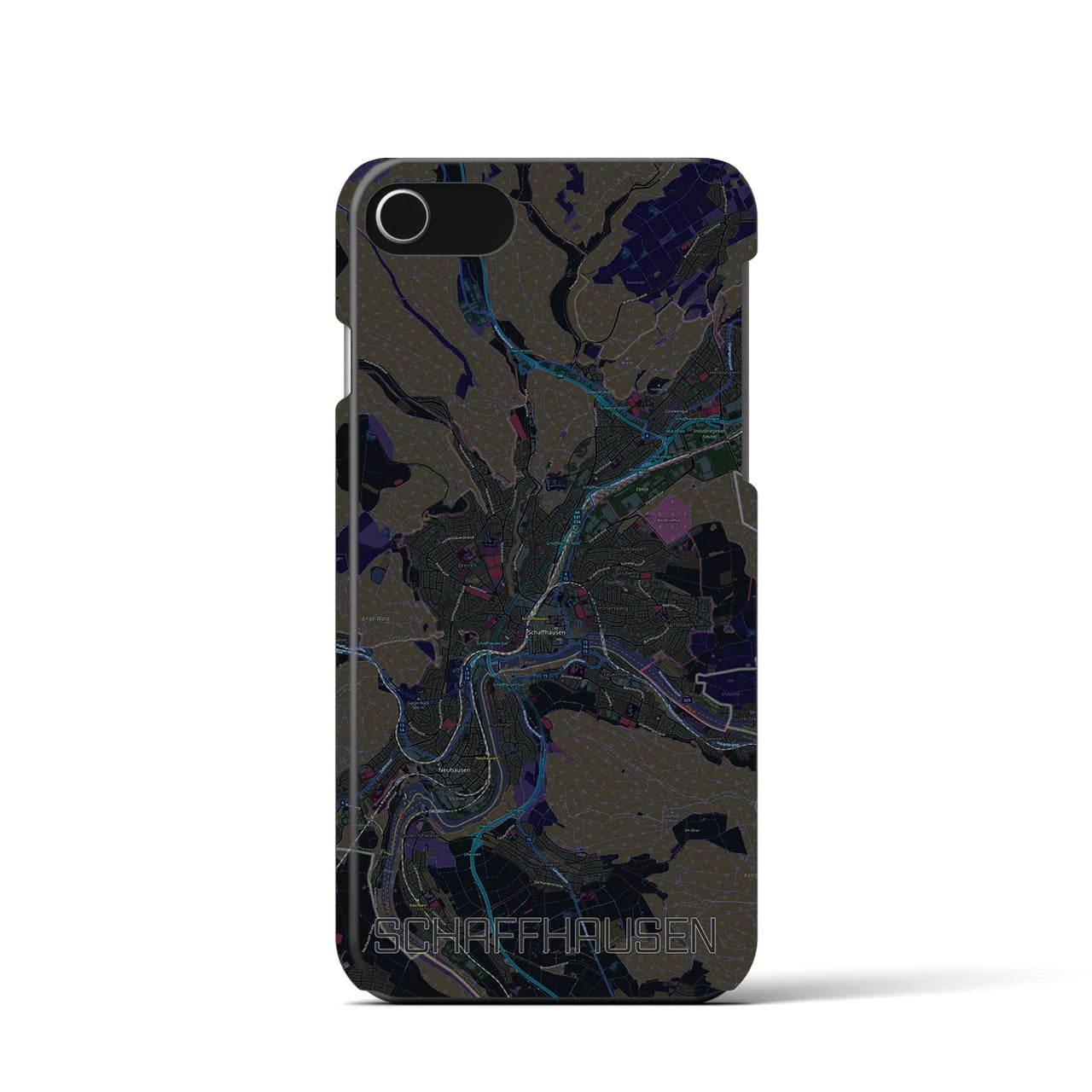 【シャフハウゼン(スイス)】地図柄iPhoneケース(バックカバータイプ)