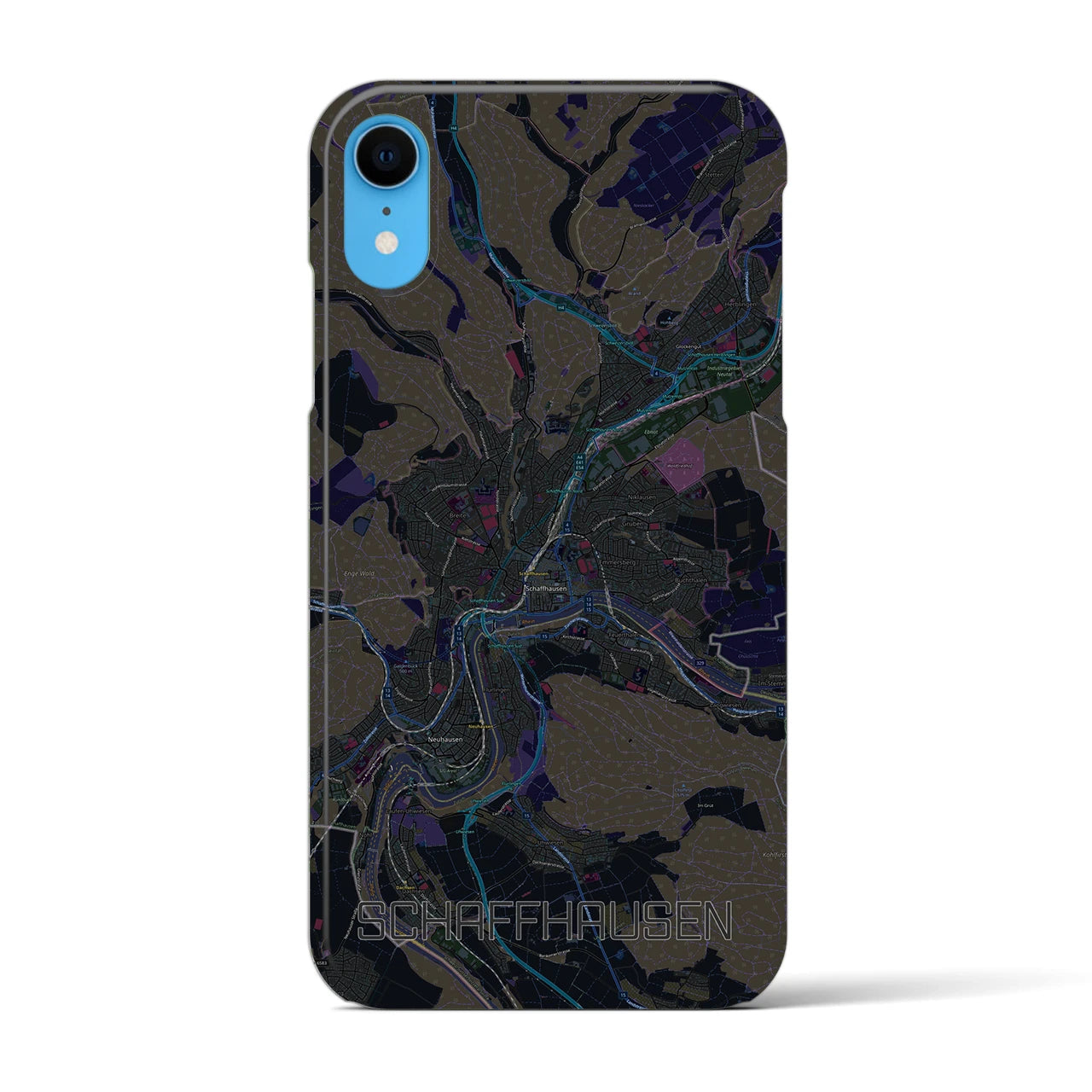【シャフハウゼン(スイス)】地図柄iPhoneケース(バックカバータイプ)