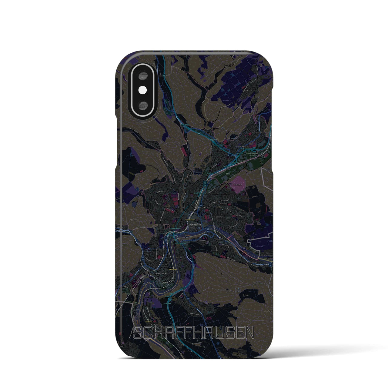 【シャフハウゼン(スイス)】地図柄iPhoneケース(バックカバータイプ)