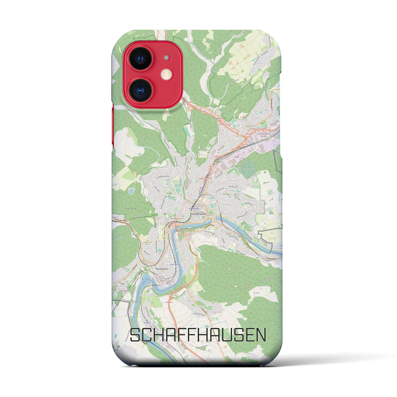 【シャフハウゼン(スイス)】地図柄iPhoneケース(バックカバータイプ)
