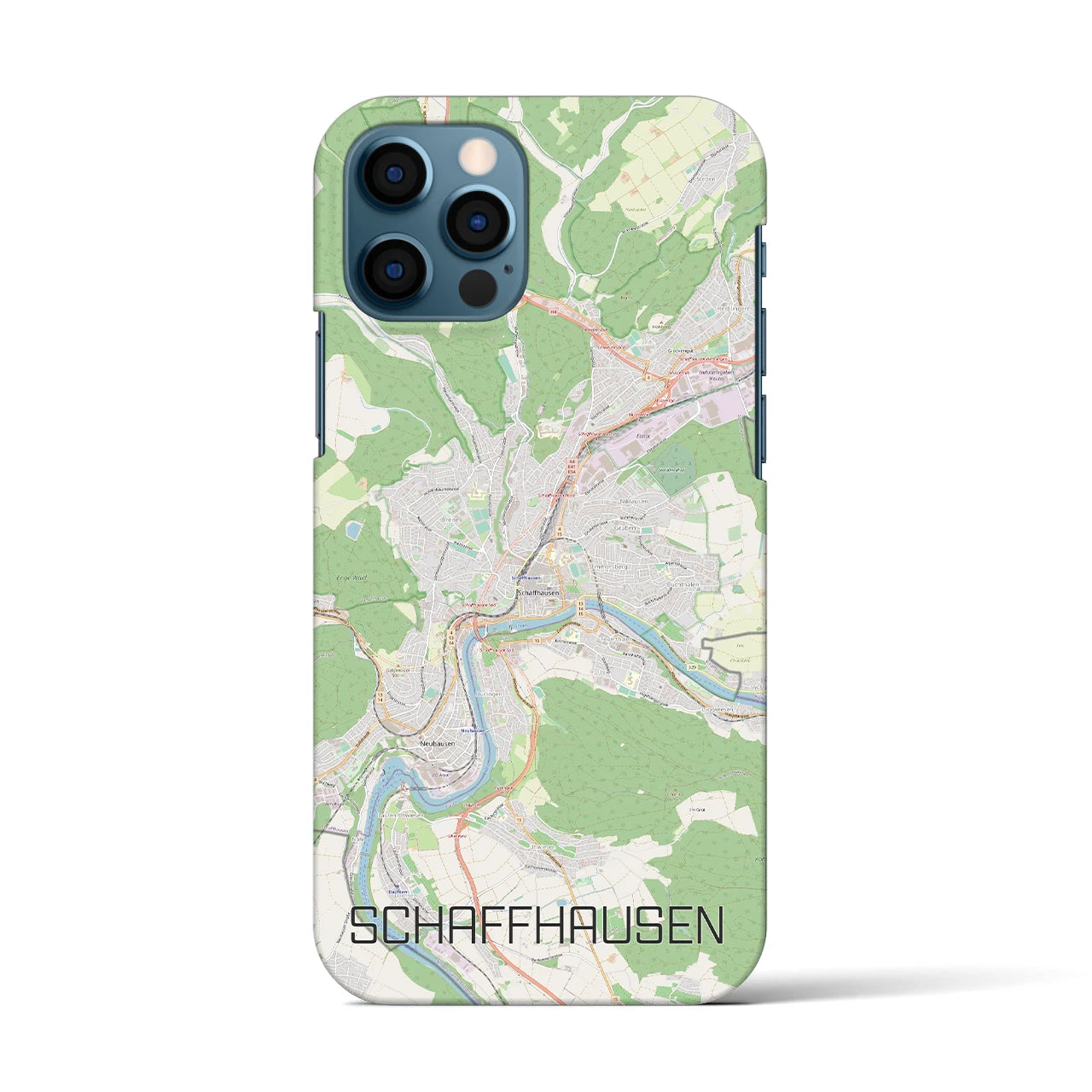 【シャフハウゼン(スイス)】地図柄iPhoneケース(バックカバータイプ)