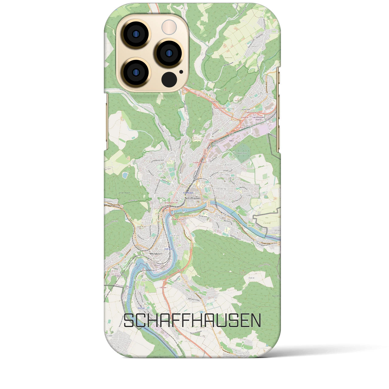 【シャフハウゼン(スイス)】地図柄iPhoneケース(バックカバータイプ)