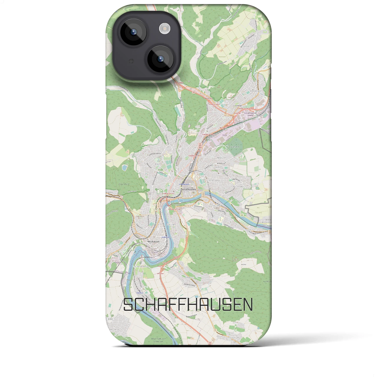 【シャフハウゼン(スイス)】地図柄iPhoneケース(バックカバータイプ)