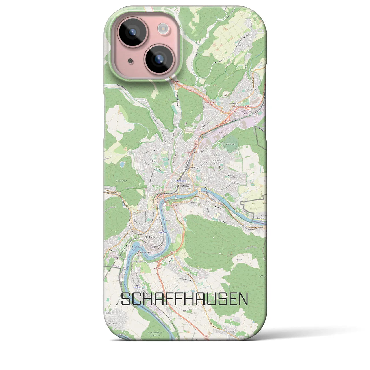 【シャフハウゼン(スイス)】地図柄iPhoneケース(バックカバータイプ)