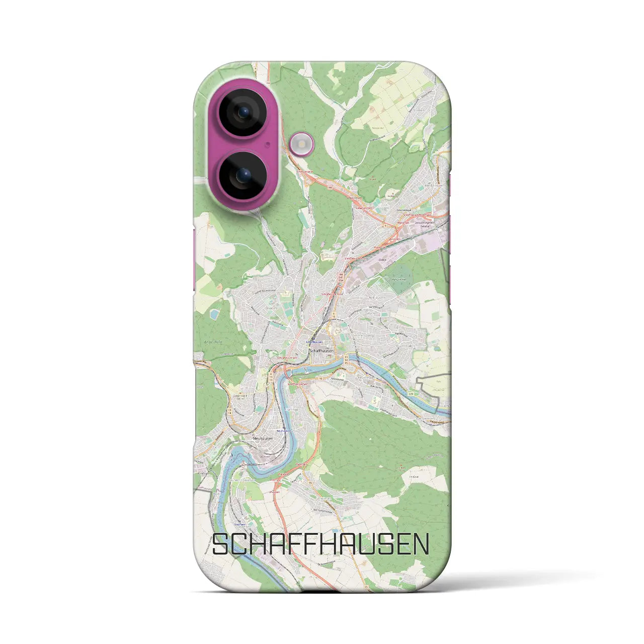 【シャフハウゼン(スイス)】地図柄iPhoneケース(バックカバータイプ)