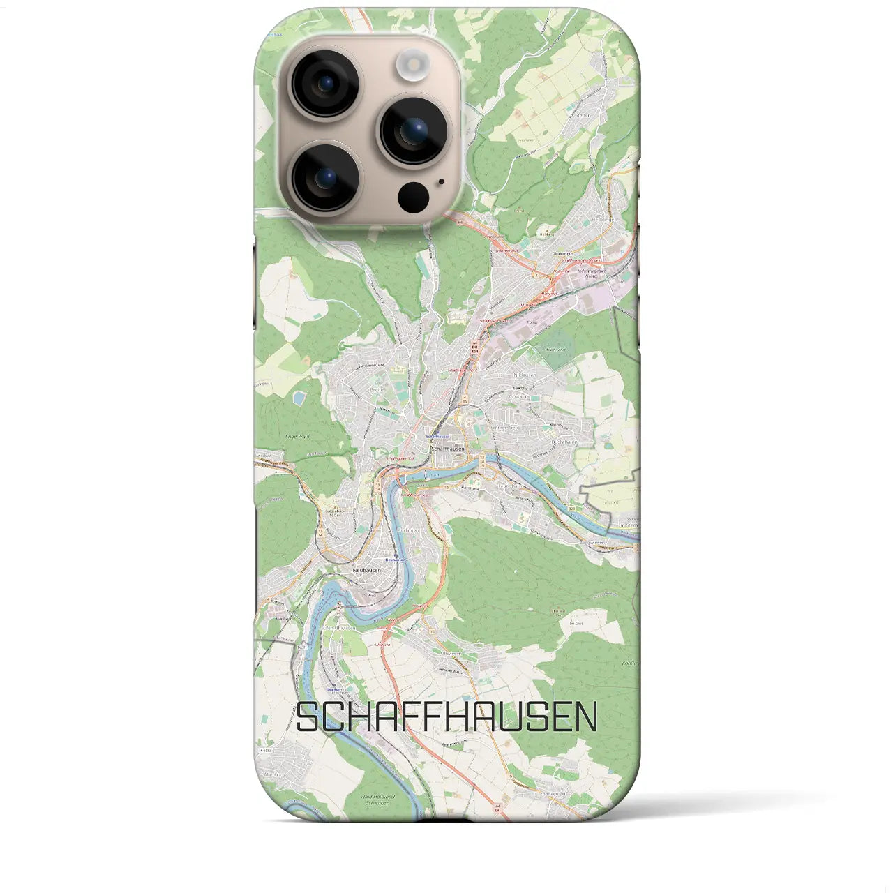 【シャフハウゼン(スイス)】地図柄iPhoneケース(バックカバータイプ)