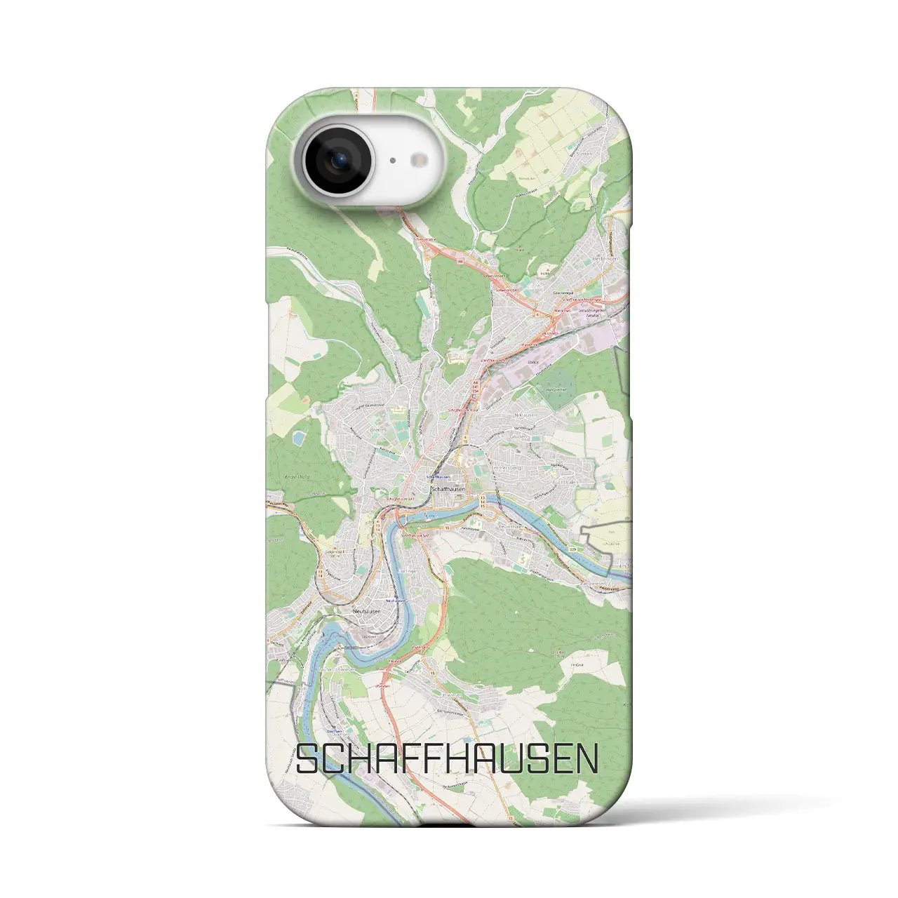 【シャフハウゼン(スイス)】地図柄iPhoneケース(バックカバータイプ)