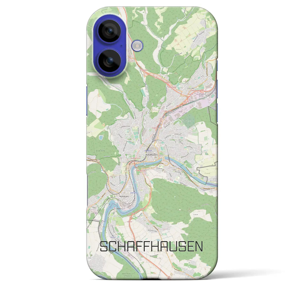 【シャフハウゼン(スイス)】地図柄iPhoneケース(バックカバータイプ)