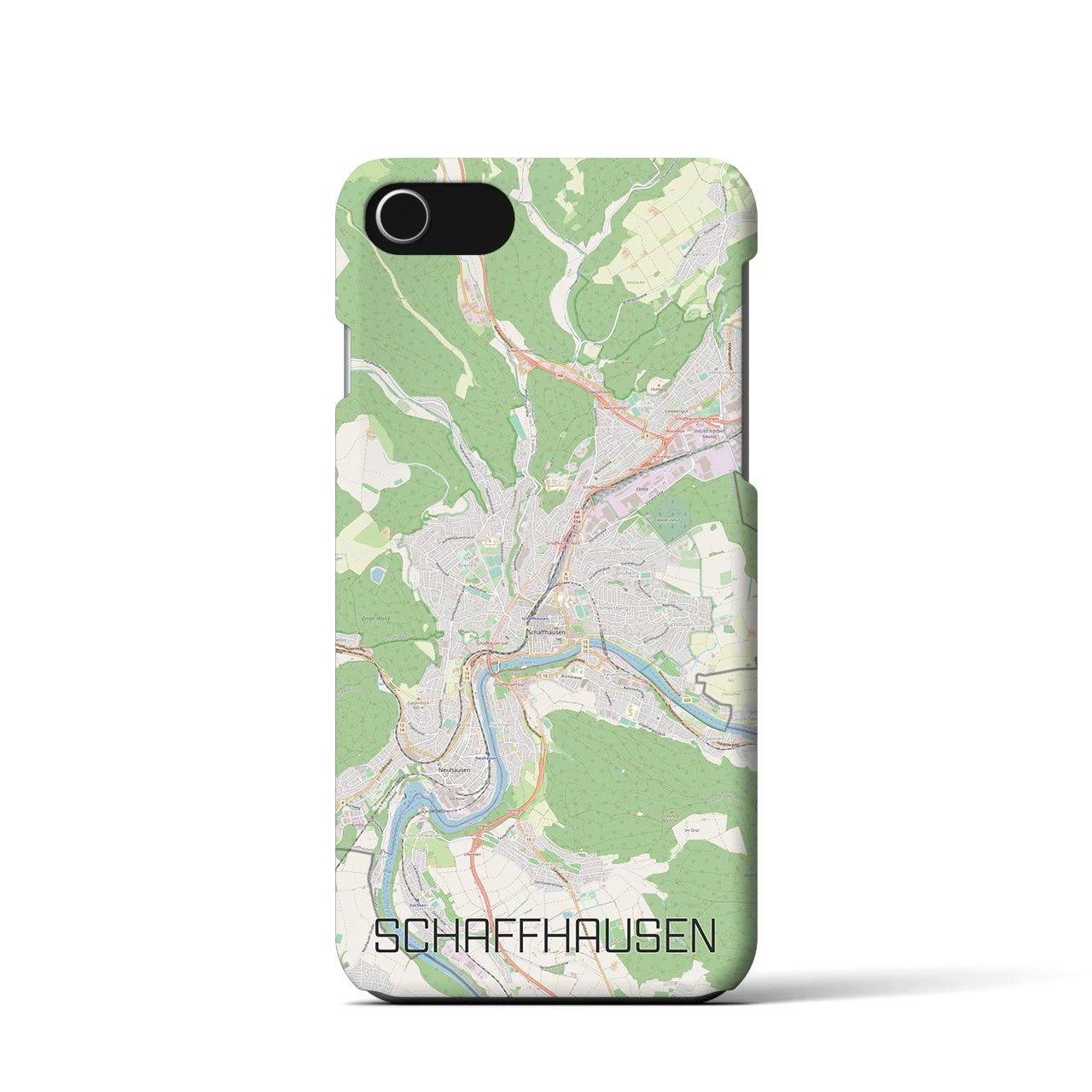 【シャフハウゼン(スイス)】地図柄iPhoneケース(バックカバータイプ)