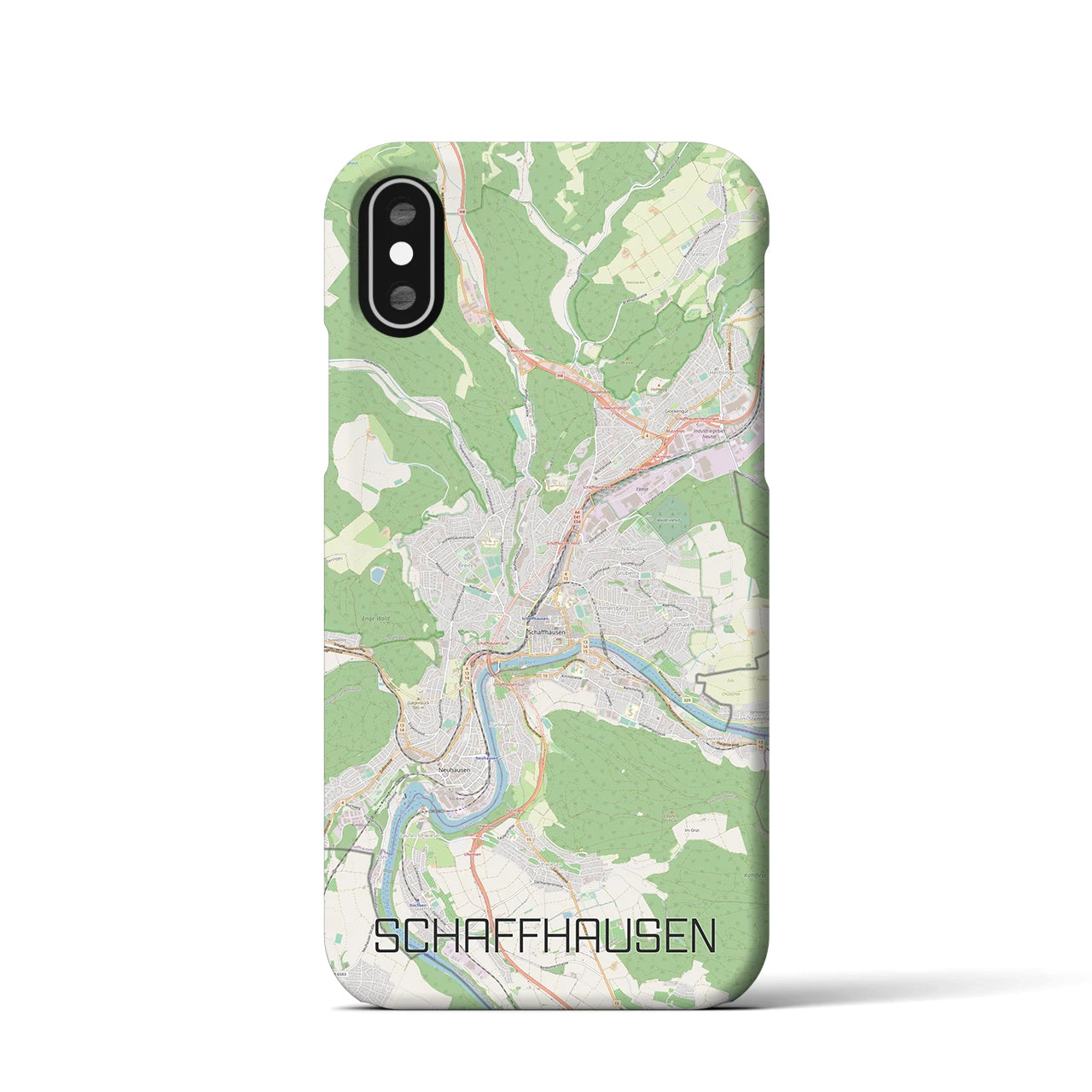 【シャフハウゼン(スイス)】地図柄iPhoneケース(バックカバータイプ)