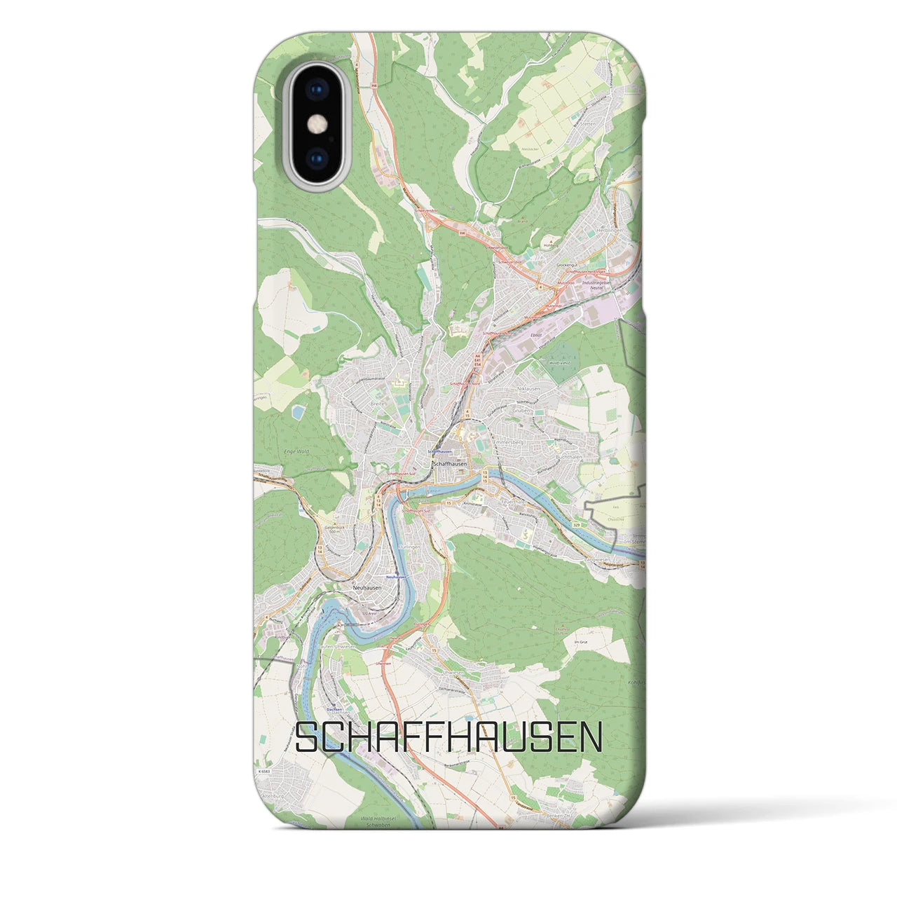 【シャフハウゼン(スイス)】地図柄iPhoneケース(バックカバータイプ)