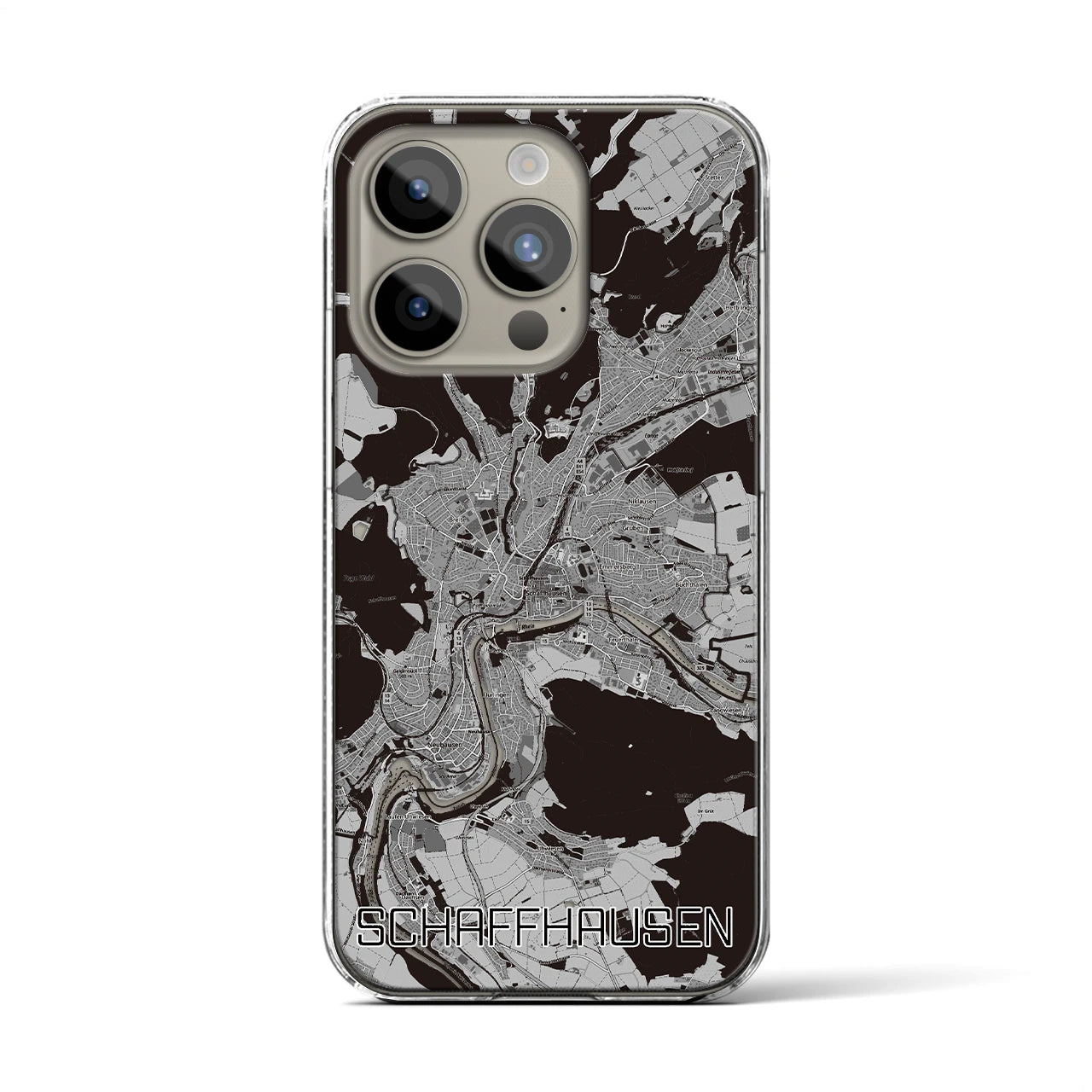 【シャフハウゼン(スイス)】地図柄iPhoneケース(クリアタイプ)