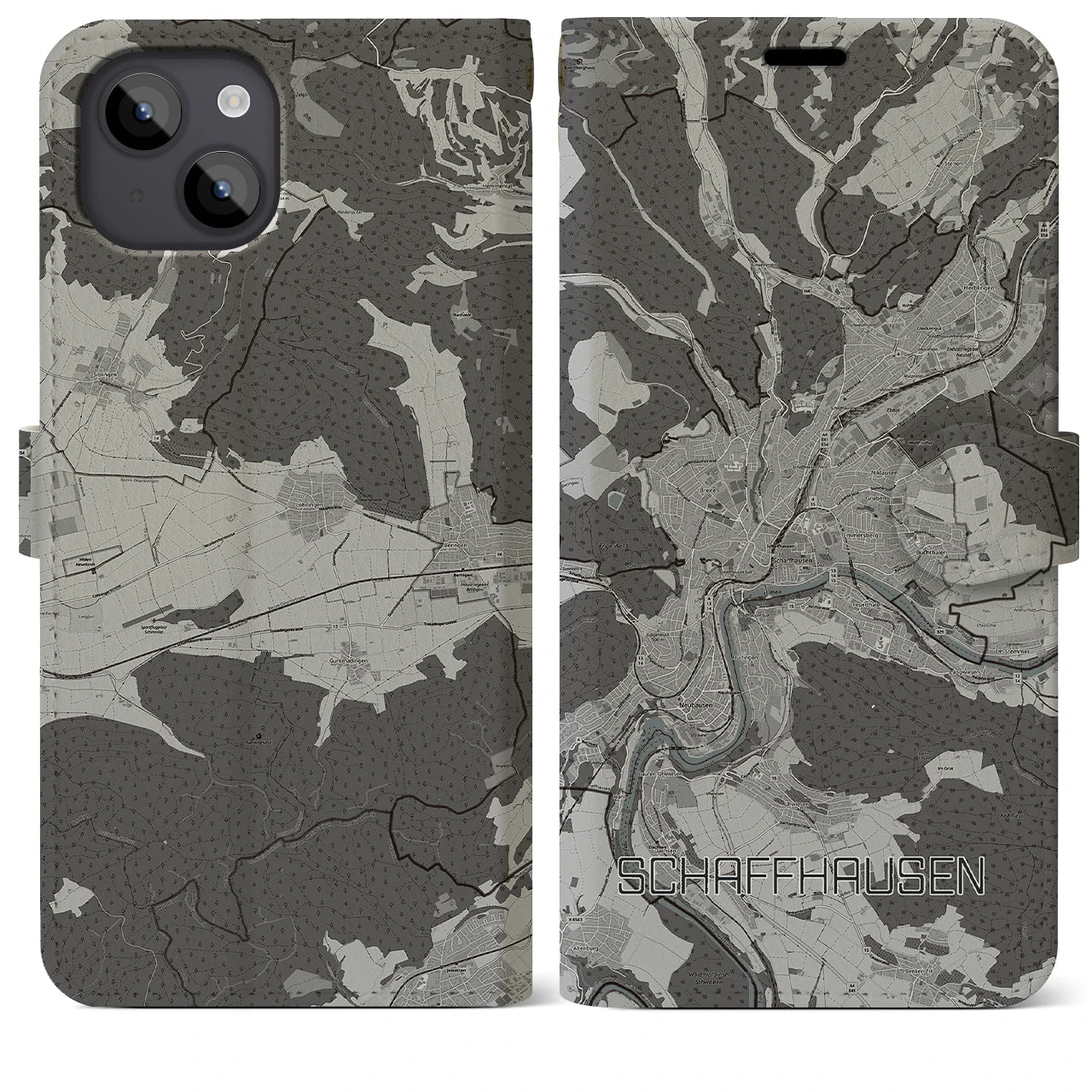 【シャフハウゼン(スイス)】地図柄iPhoneケース(手帳タイプ)