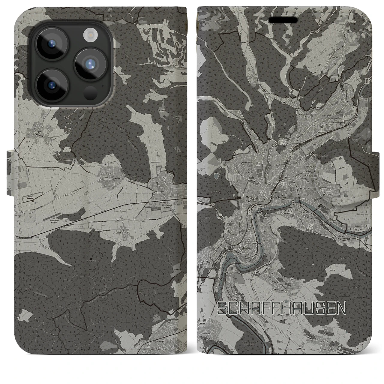 【シャフハウゼン(スイス)】地図柄iPhoneケース(手帳タイプ)