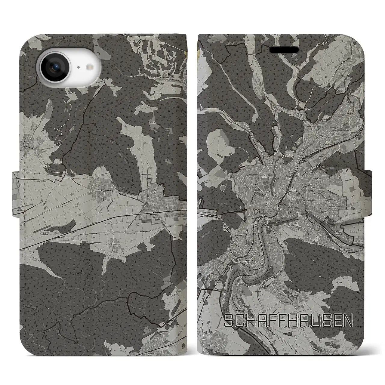 【シャフハウゼン(スイス)】地図柄iPhoneケース(手帳タイプ)